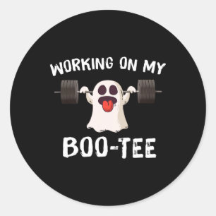 Sticker Rond Sur My Boo Tee Halloween Dead Lift Ghost Poids