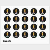 Sticker Rond Sur Point Funny Pun crayon foncé BG (Feuille)