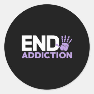 Sticker Rond Surdose de sensibilisation à la fin de la dépendan