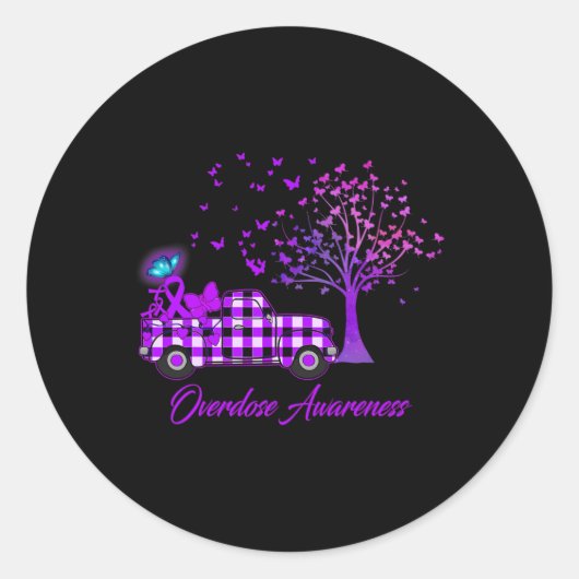 Sticker Rond Surdose de sensibilisation Beurre-ruban violet (Devant)