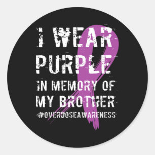 Sticker Rond Surdose de sensibilisation Mémoire violette de mon