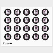 Sticker Rond Surdose de sensibilisation Porter Leopard pourpre (Feuille)
