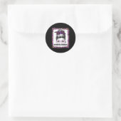 Sticker Rond Surdose de sensibilisation Porter Leopard pourpre (Sac)