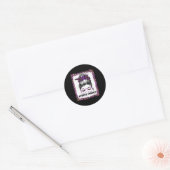 Sticker Rond Surdose de sensibilisation Porter Leopard pourpre (Enveloppe)