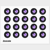 Sticker Rond Surdose de tournesol violet de papillon (Feuille)