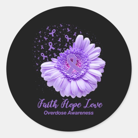 Sticker Rond Surdose de tournesol violet de papillon (Devant)
