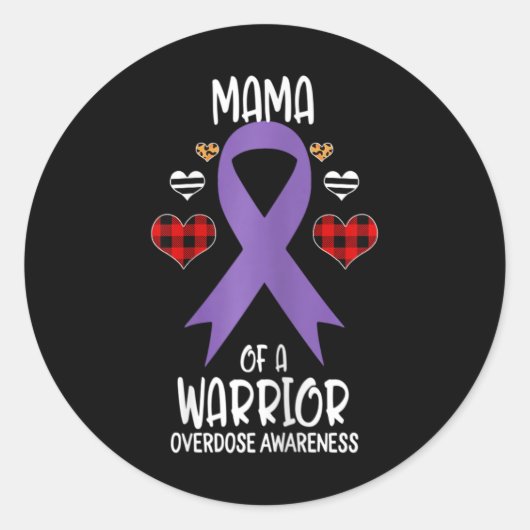 Sticker Rond Surdose La Maman D'Un Guerrier (Devant)