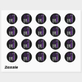 Sticker Rond Surdose Sensibilisation au ruban violet Drapeau Us (Feuille)