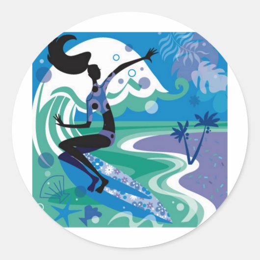 Sticker Rond surf (Devant)