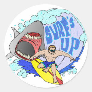 Sticker Rond Surf