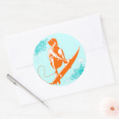 Sticker Rond Surf (Enveloppe)