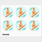 Sticker Rond Surf (Feuille)