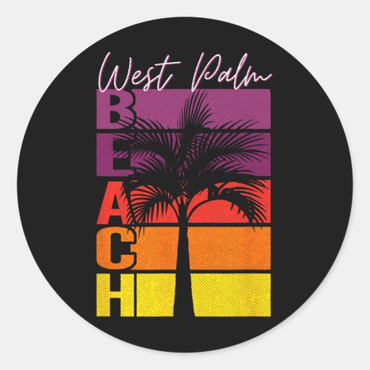 Sticker Rond Surf à West Palm Beach en Floride (Devant)