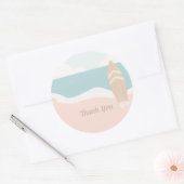 Sticker Rond Surf Beach Merci (Enveloppe)