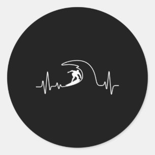 Sticker Rond Surf cool pour hommes femmes surfeur planche de su