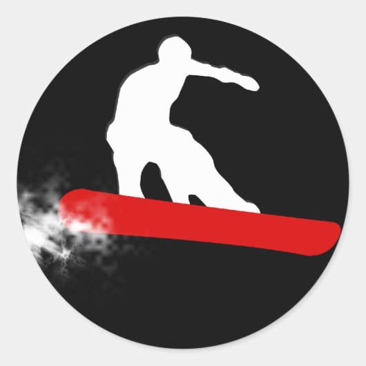 Sticker Rond surf des neiges. rouge (Devant)