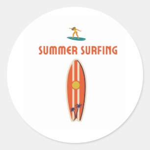 Sticker Rond Surf d'été