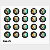 Sticker Rond Surf - Été de surf vintage (Feuille)