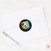 Sticker Rond Surf - Été de surf vintage (Enveloppe)