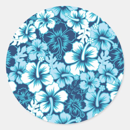 Sticker Rond Surf Floral Hibiscus Motif (Devant)