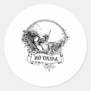 Sticker Rond Surf Hookipa Maui Hawaii Vintage Rétro Surf