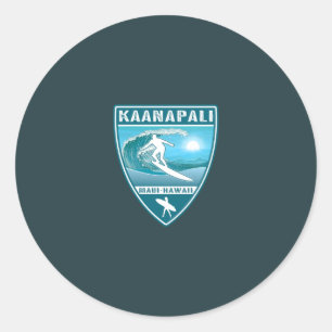 Sticker Rond Surf Kaanapali Maui Hawaii