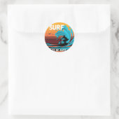 Sticker Rond Surf Pour Être Vivant (Sac)