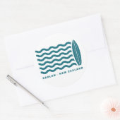 Sticker Rond Surf Raglan Nouvelle Zélande (Enveloppe)