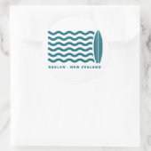 Sticker Rond Surf Raglan Nouvelle Zélande (Sac)