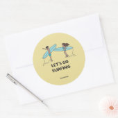 Sticker Rond Surf/Surf - Allons faire du surf (Enveloppe)