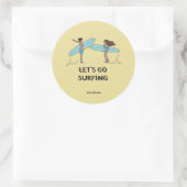 Sticker Rond Surf/Surf - Allons faire du surf (Sac)