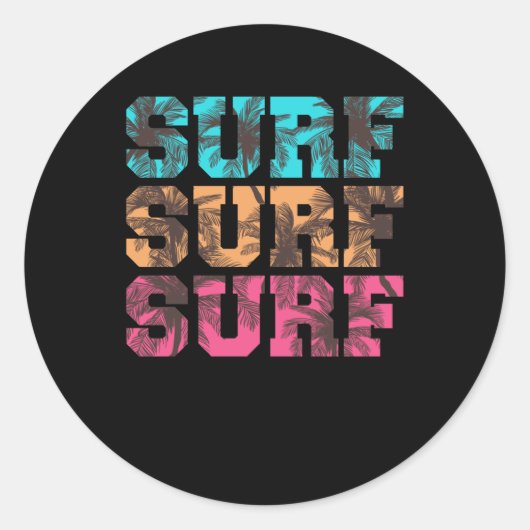 Sticker Rond Surf Surf surf (Devant)