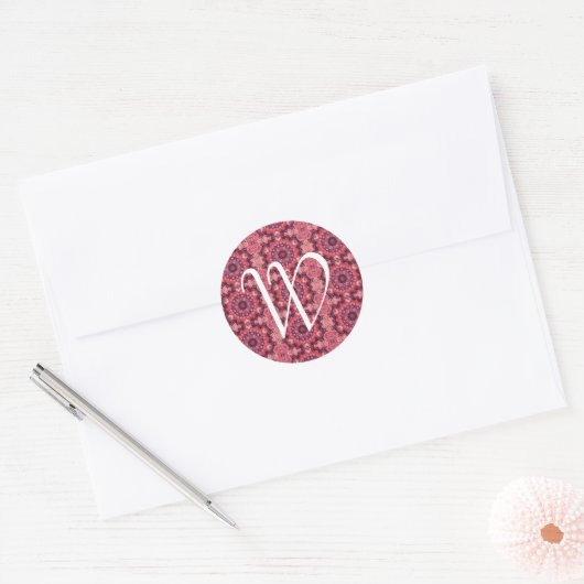 Sticker Rond Surface inclinée rose (Enveloppe)