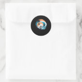 Sticker Rond Surfboarder Hawaii Wave Surf Surfboard Lover Be (Sac)