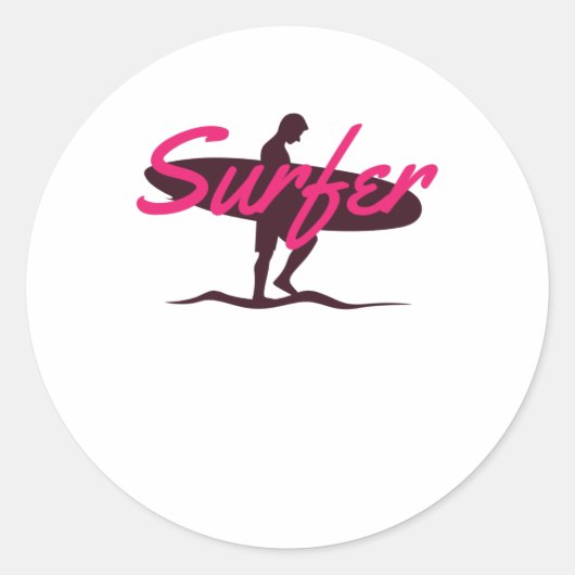 Sticker Rond Surfer (Devant)