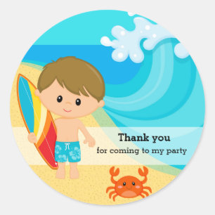 Sticker Rond Surfer