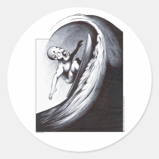 Sticker Rond Surfer (Devant)