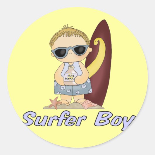 Sticker Rond Surfer Boy (Devant)