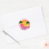 Sticker Rond Surfer Girl (Enveloppe)