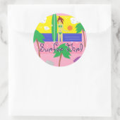 Sticker Rond Surfer Girl (Sac)
