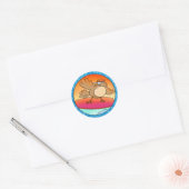 Sticker Rond Surfeur d'été (Enveloppe)