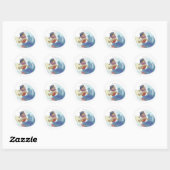 Sticker Rond surfeur hawaïen (Feuille)