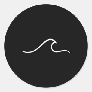 Sticker Rond Surfeur surfant sur une vague de plage pour garçon