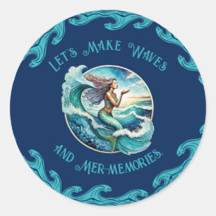Sticker Rond Surfez sur les Vagues : des Mémoires de Mer vous A
