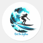 Sticker Rond surfing (Devant)