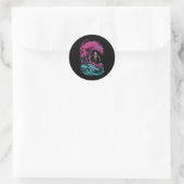 Sticker Rond Surfing de squelette _3 (Sac)