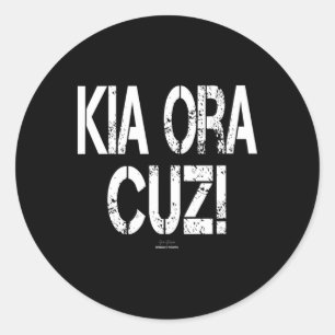 Sticker Rond Surfing Kia Ora Cuz ! Amateur de paddleboard Sup N