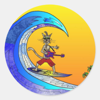 Sticker Rond surfTomCat1