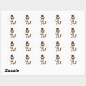 Sticker Rond Suricate Magicien (Feuille)