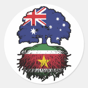 Sticker Rond Suriname Surinamais Australie Australie racine arb